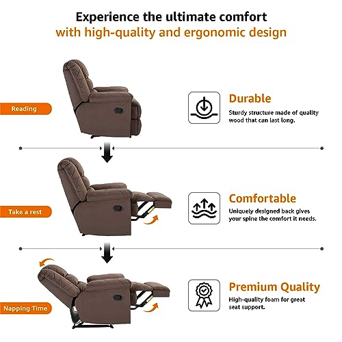 Amazon Brand - Solimo Musca 1 Seater Fabric Recliner (Brown) - Image 6
