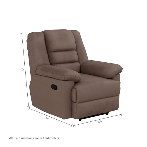 Amazon Brand - Solimo Musca 1 Seater Fabric Recliner (Brown) - Image 7
