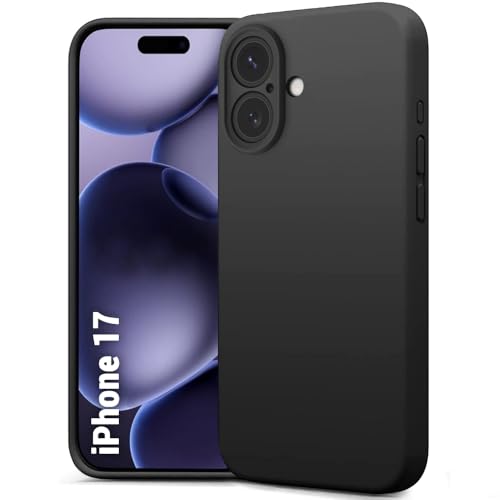 TheGiftKart Liquid Silicone Back Cover Case for iPhone 17 | Soft Micro-Fibre Lining Inside | Camera & Screen Protection | Shockproof Back Cover Case for iPhone 17 (Silicone, Black)