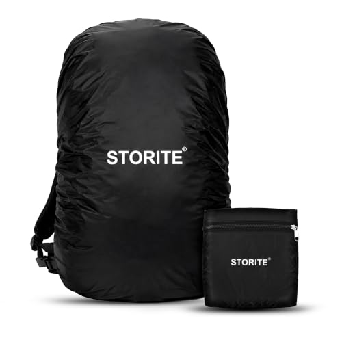 Storite Big Size Rain Cover for 55L to 75L Rucksack Backpack, Black
