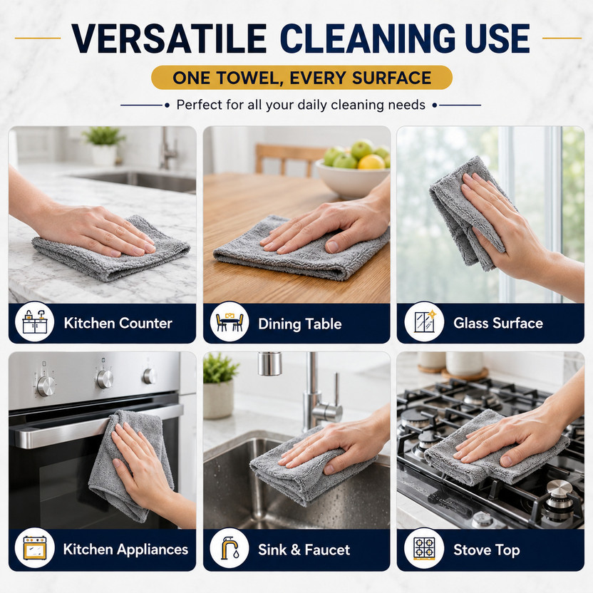 KRIOVELLEA Microfiber Cleaning Cloth Roll