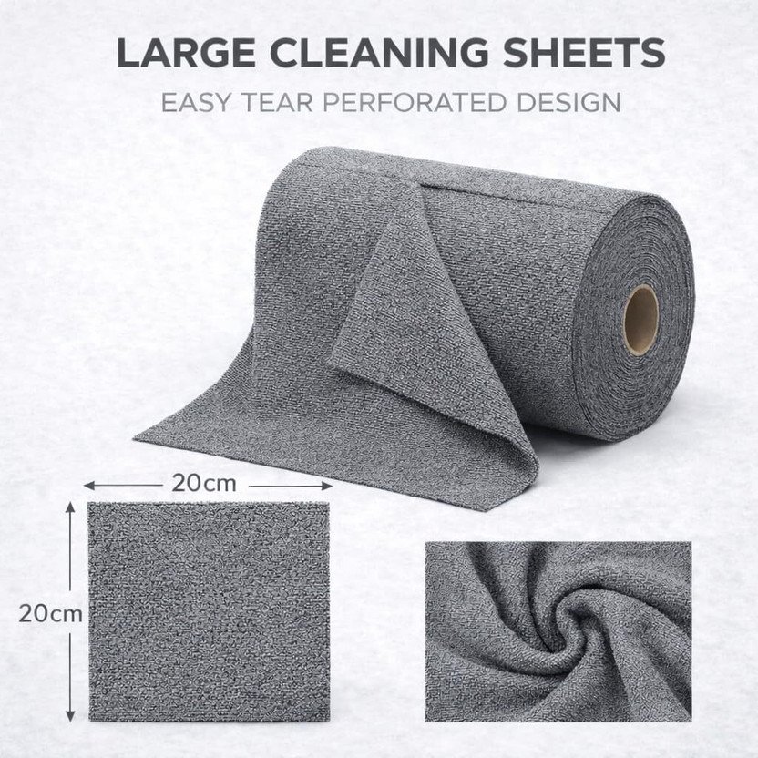 KRIOVELLEA Microfiber Cleaning Cloth Roll