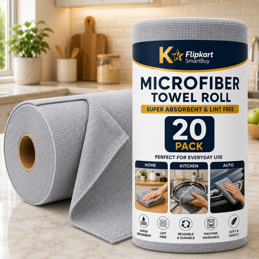 KRIOVELLEA Microfiber Cleaning Cloth Roll