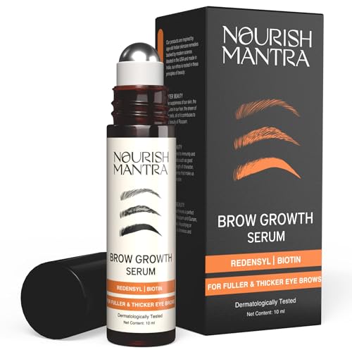 Nourish Mantra Brow Growth Serum for Women | Eyebrow Serum for Brow & Lash Hair | With Redensyl, Biotin, Peptides & Amino Acids | For Fuller-Looking, Thicker Brows | 100% Eye Safe & Fragrance Free | 10 ml