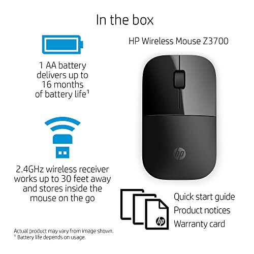 HP Wireless Mouse Z3700, Black (V0L79AA#ABL) - Image 2
