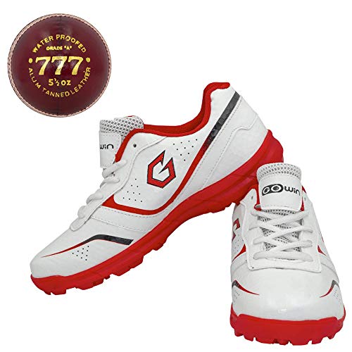 Gowin Academy White/Red Cricket Shoes