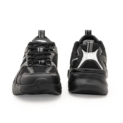 Red Tape Women's Sneakers White Silver Pu Mesh Round Toe Lace-Up - Image 4