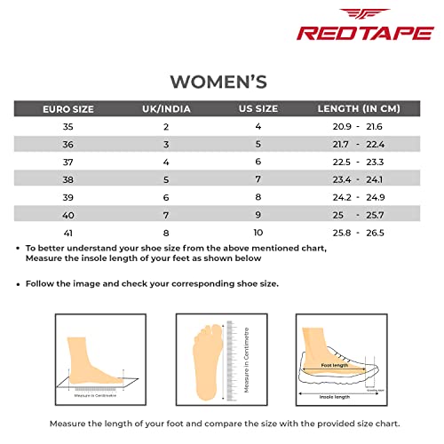 Red Tape Women's Sneakers White Silver Pu Mesh Round Toe Lace-Up - Image 5