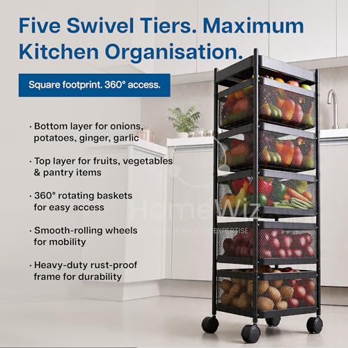 HomeWiz Square Kitchen Rack 5