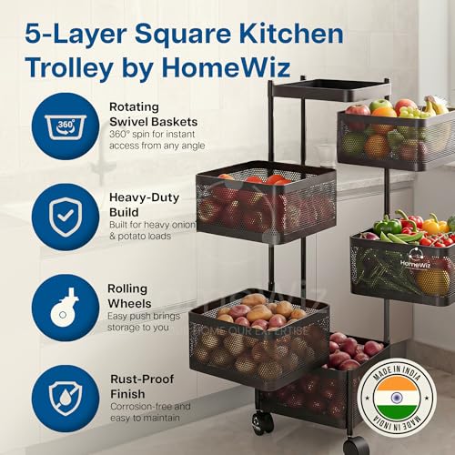 HomeWiz Square Kitchen Rack 5