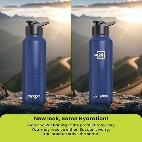 Go24 pexpo Stainless Steel Water Bottle Chromo Denim Blue 750ml - Image 2