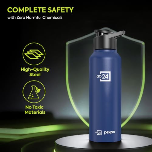 Go24 pexpo Stainless Steel Water Bottle Chromo Denim Blue 750ml - Image 6