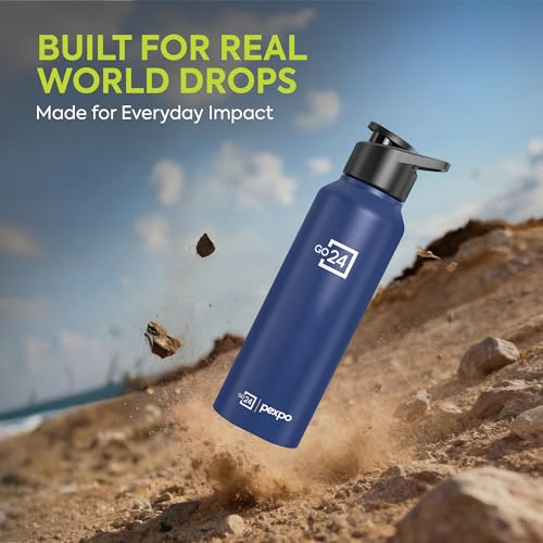 Go24 pexpo Stainless Steel Water Bottle Chromo Denim Blue 750ml - Image 7