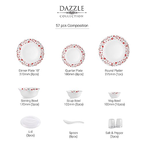 Cello Opalware Dazzle Series Red