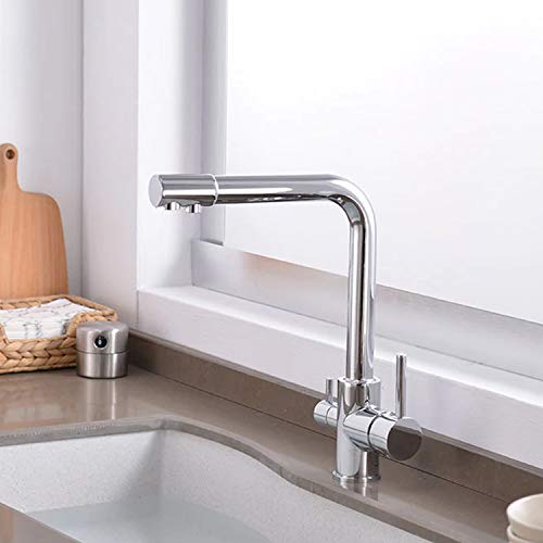 ALTON LEO13055, Brass, 3-in-1 Kitchen Faucet with Water Filter, Chrome - Image 5