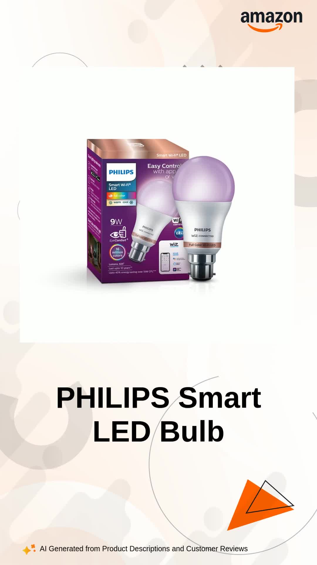 PHILIPS 9W B22 LED Bulb Warm White, Pack of 2 - Image 2