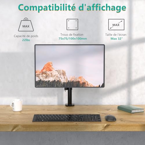 WALI Single Monitor Mount, Single