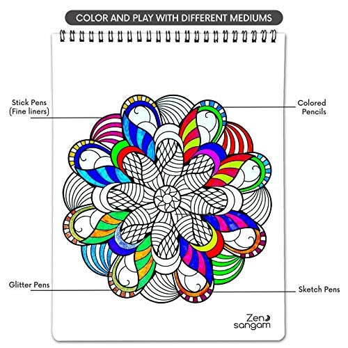 Zen Sangam - Mandala Colouring Book - Young Adults - Experts (Level 5) - Image 3