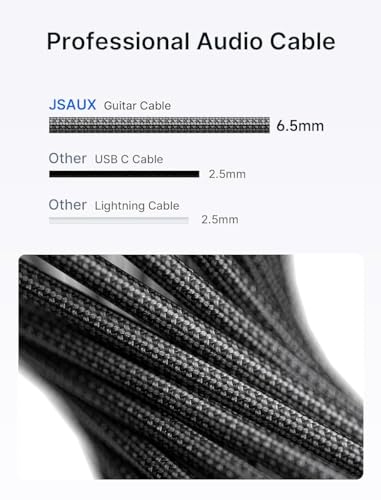 JSAUX Electric Guitar Cable 3M 6.35 to 6.35 mm Right Angle Connection - Image 3