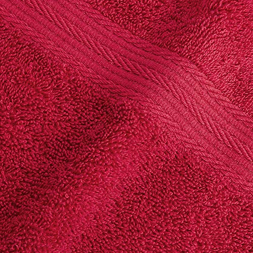 Amazon Brand - Solimo 100% Cotton Bath Towel, 500 GSM (Spanish Red) - Image 4