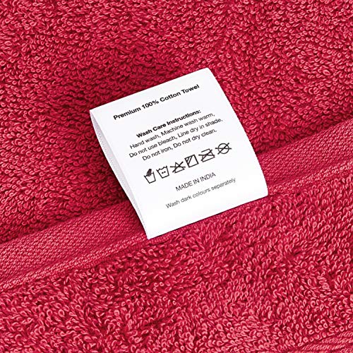 Amazon Brand - Solimo 100% Cotton Bath Towel, 500 GSM (Spanish Red) - Image 5