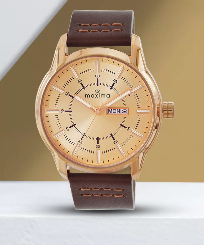MAXIMA Attivo Rose Gold Analog Watch - For Men O-68611LMGR - Image 3