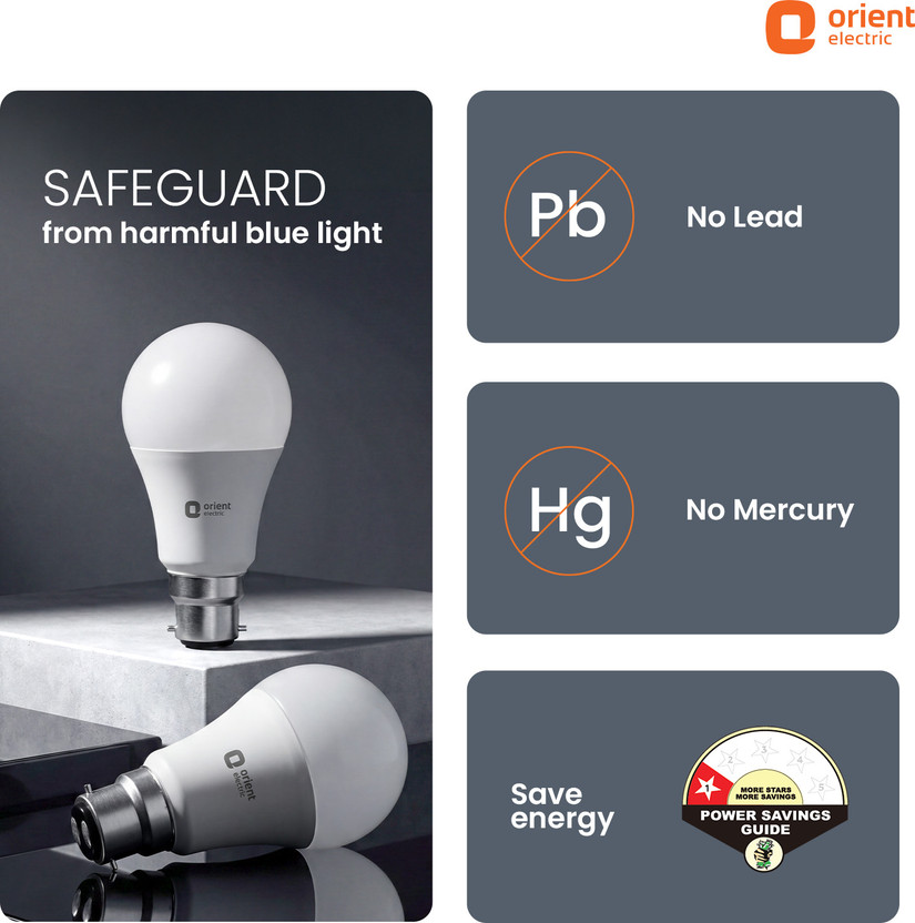 Orient Electric 9 W Basic Round B22 LED Bulb (White, Pack of 10) - Image 3