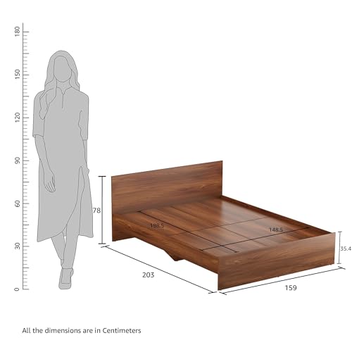 Amazon Brand - Solimo Medusa Engineered Wood Queen Bed (Walnut Finish) - Image 3
