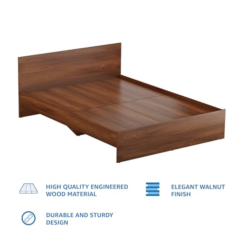 Amazon Brand - Solimo Medusa Engineered Wood Queen Bed (Walnut Finish) - Image 4