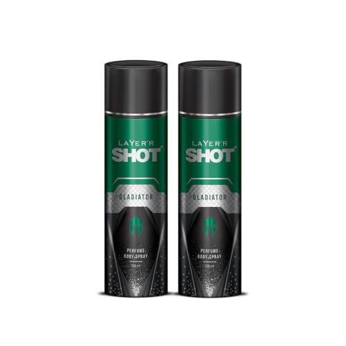 Layer'r Shot Gladiator Body Spray for Men, 120ml Pack of 2