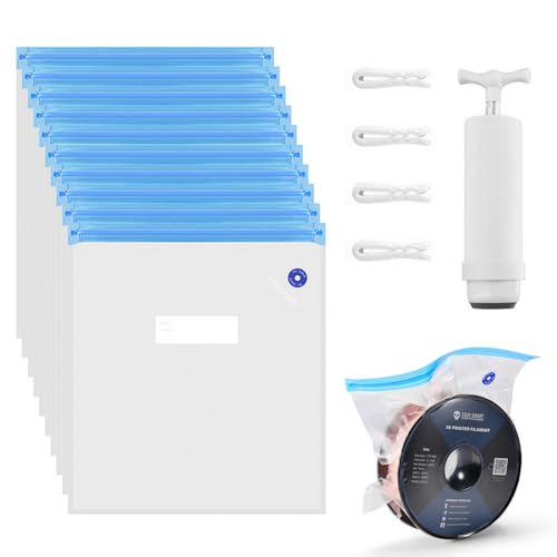 Serplex® 10 Pcs Vacuum Filament Bags 30x34cm, Manual Pump, 4 Sealing Clips