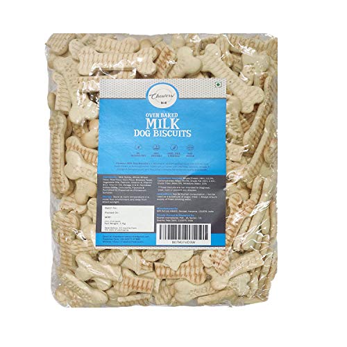 Chewers Oven Baked Milk Dog Biscuits, Calcium Rich Dog Treat 1 Kg (Pack of 2)