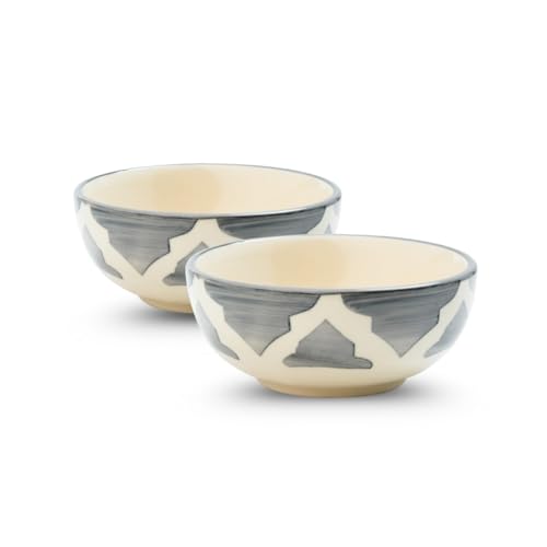 Moroccan Print Grey Ceramic Bowl