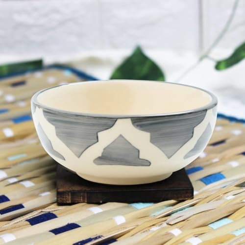 Moroccan Print Grey Ceramic Bowl