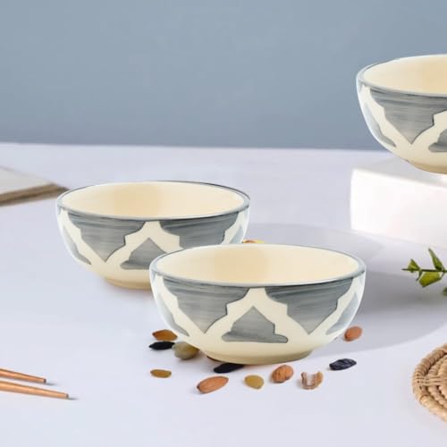 Moroccan Print Grey Ceramic Bowl