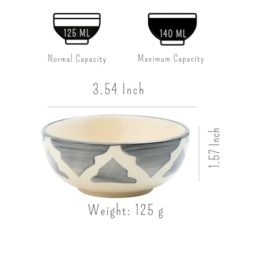 Moroccan Print Grey Ceramic Bowl