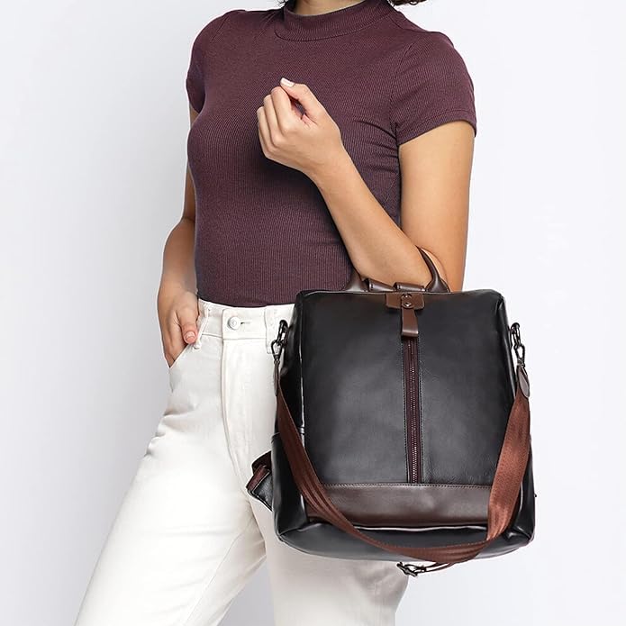 ADISA Faux Leather Unisex Backpack