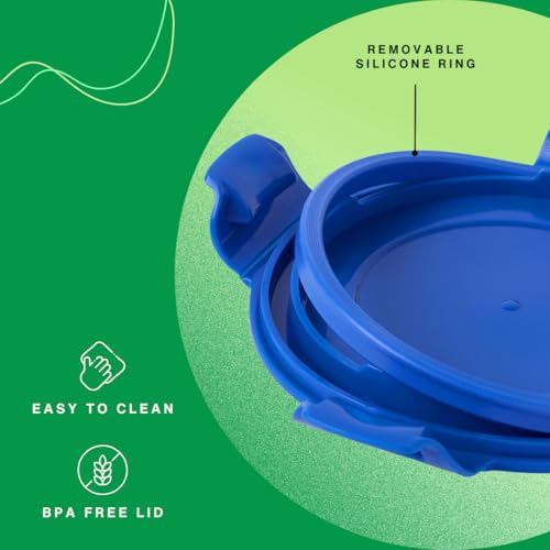 United Colors of Benetton Glass Food Storage Container 400ML Blue Lid - Image 3