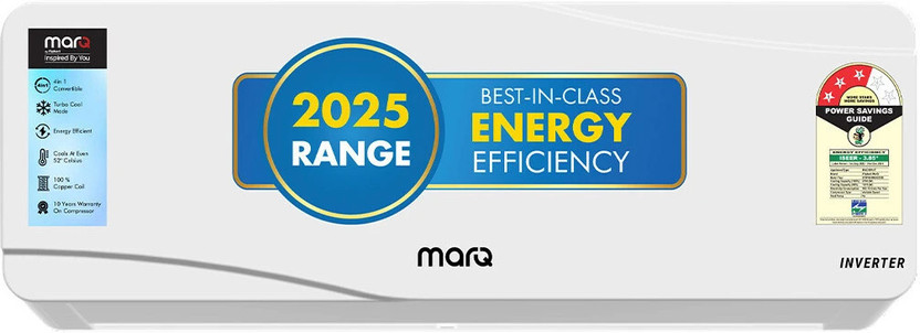 MarQ by Flipkart 2025 Model 0.75 ton 3 Star Split Inverter 4-in-1...more