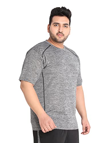 CHKOKKO Men's Polyester Regular Fit Solid Sports T-Shirt - Image 3