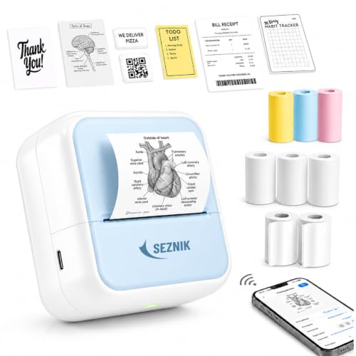 SEZNIK Mini Printer, Inkless, Thermal