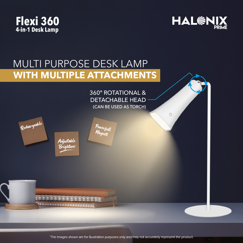 HALONIX Flexi 360 4-in-1 Multipurpose Study Lamp (26 cm, White) - Image 5