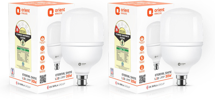 Orient Electric 30 W Basic Round B22 LED Bulb (White, Pack of 2)