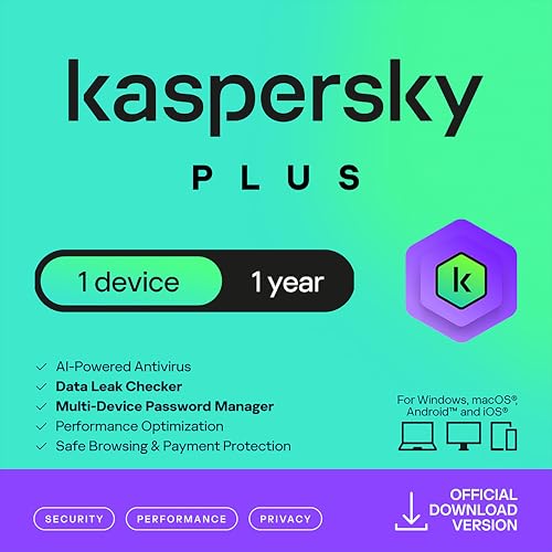 Kaspersky Plus Security 2025 | 1 Device | 1 Year | Email Delivery in 1 Hour