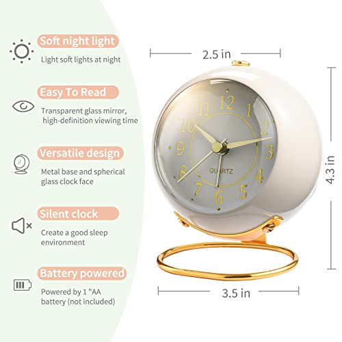 Tetino Analog Alarm Clocks,Retro Backlight