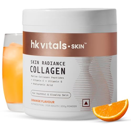 hk vitals Skin Radiance Marine Collagen Supplement Powder, Orange, 200g