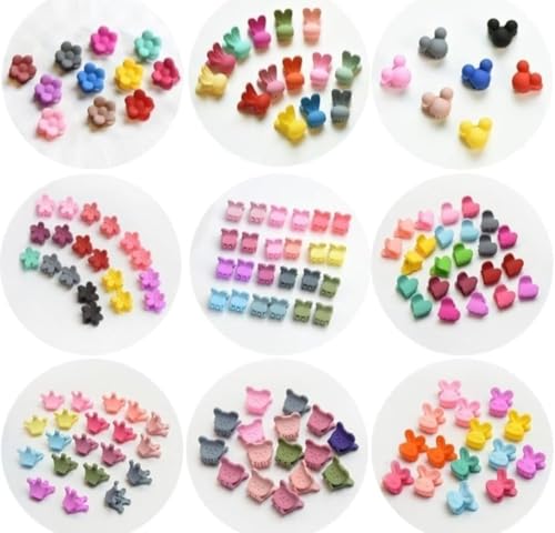 Mini Claw Hair Clips for Baby Girls & Kids 6 design- (60Pcs Mixed Color)