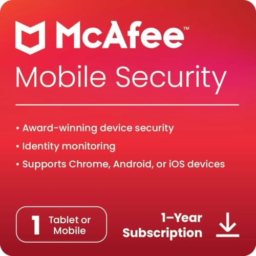 McAfee Mobile Security 1 Device, 1 Year- Product Key (Activation Key Card)