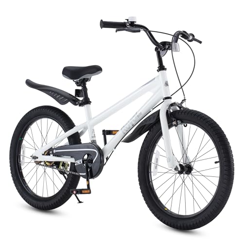 RoyalBaby Kids Bike 20 Inch Dual Brakes Ages 6-10 Training Wheels White