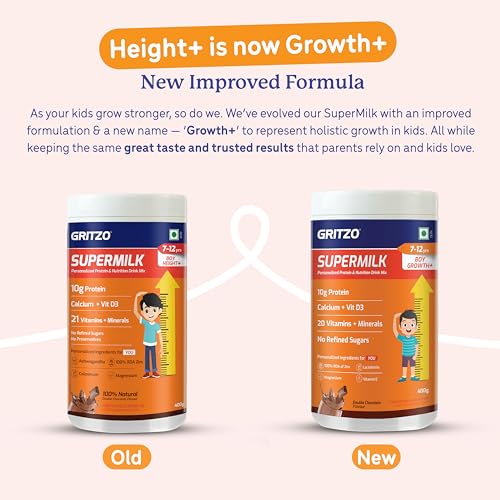 Gritzo SuperMilk Growth+ (7-12y Boy), Double Chocolate, 400g - Image 3